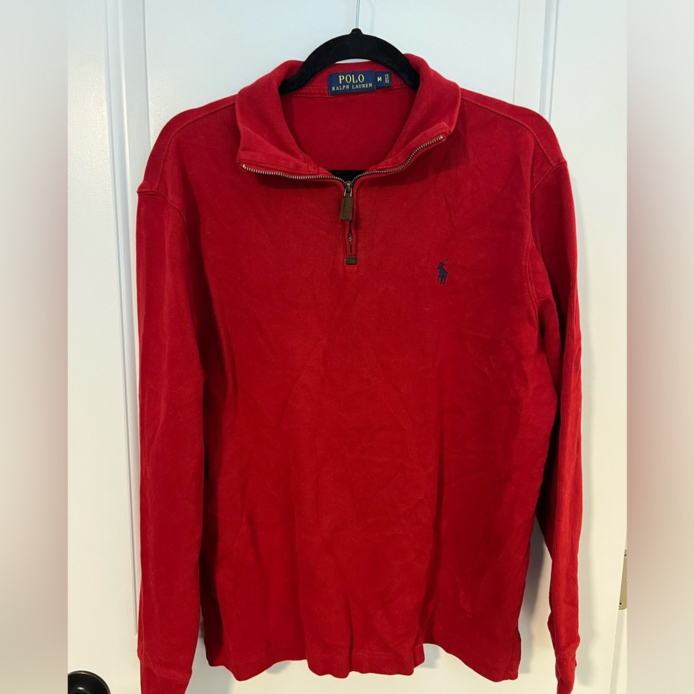 Polo men’s pull over quarter zip sweater